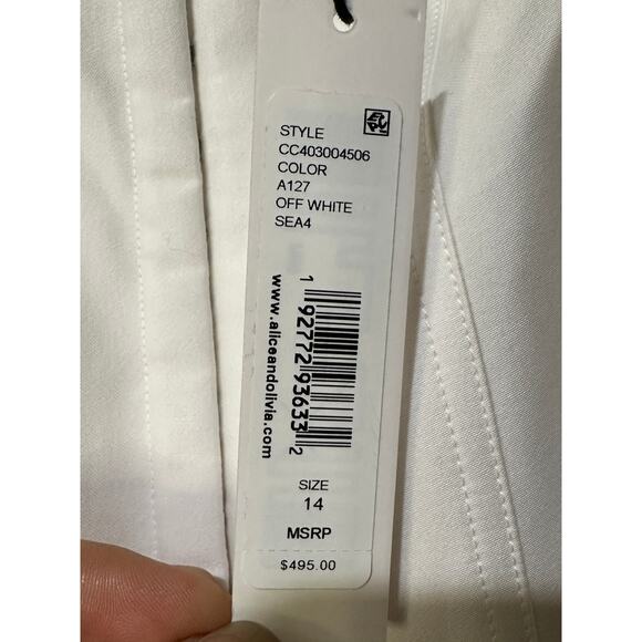 Alice + Olivia Diana Sleeveless Structured Midi Dress Off White 14 NWT Wedding - Picture 16 of 16